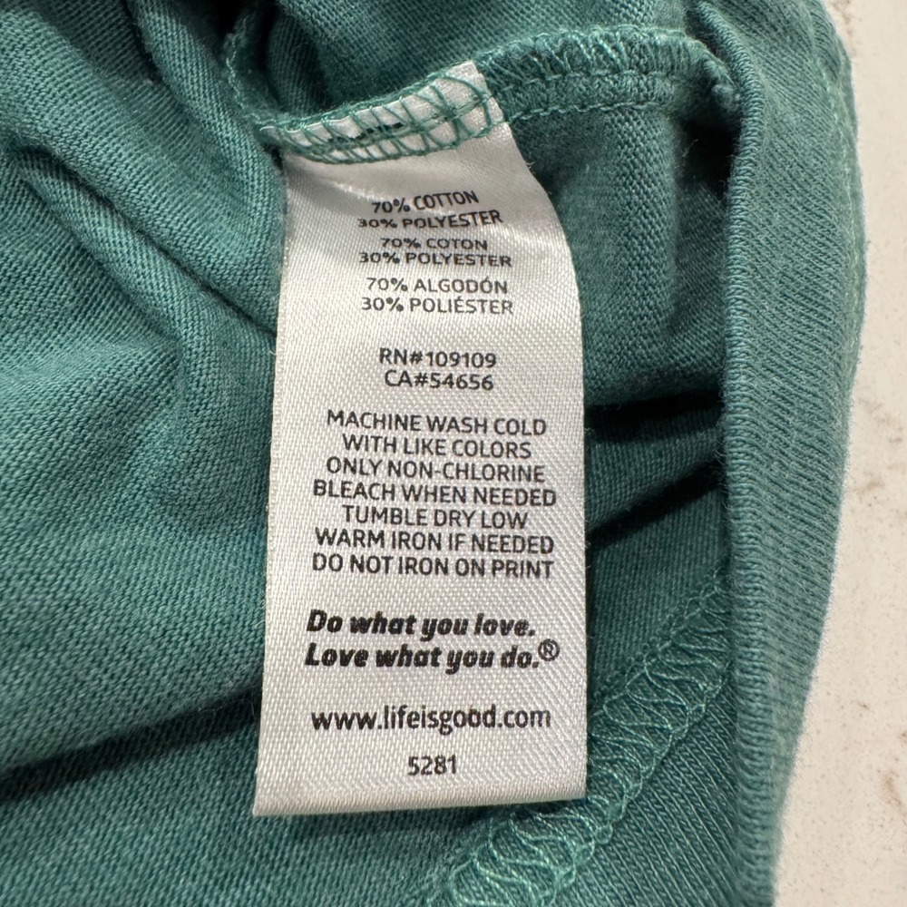 Life is Good Mens Crusher Tee XXL Green Long Sleeve Graphic T-Shirt Pessimistic - Picture 8 of 10